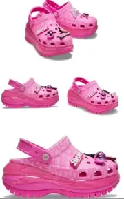 NWT CROCS Barbie the movie mega crush platform pink clogs size 7