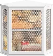 STDDRE Corner Bread Box Kitchen Countertop Extra Large Capacity Farmhouse Bread Box, Corner Countertop Storage, Double Layer Bread Holder (White, Extra Large)
