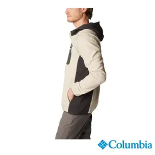 【Columbia 哥倫比亞 官方旗艦】男款-M Outdoor Tracks™柔暖刷毛連帽外套-卡其(UAE49030KI/HF)