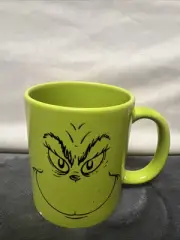 Dr. Seuss Grinch Green Face Coffee Mug With Cindy Lou & Max Merry Grinchmas