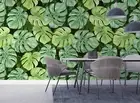 3D Tropical Leaf Pattern Self-adhesive Removeable Wallpaper Wall Mural
