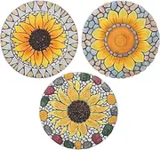 3 Pack Sunflower Stepping Stone, 10 Inch Decorative Garden Step Stone for Yard, Patio, Garden, Walkway, Outdoor and Indoor Home Decor