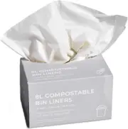 Compostable Bin Liners 8L (48 Bags) - Small Compost Caddy Biodegradable Bags - A