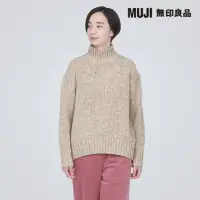 在飛比找momo購物網優惠-【MUJI 無印良品】女羊毛混氂牛毛混紗半高領針織衫(共3色