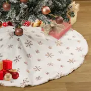 White Tree Skirt Faux Fur Rose Gold Sequin Tree Skirt Christmas Decoration Shiny