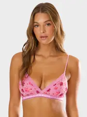 Tradie Plunge Lace Crop 16 LILAC POP (SOLID)