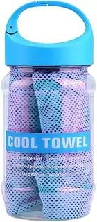 Cyrank Cooling Towel, Ice Towel for Neck Soft Breathable Towel Microfiber Cool Towel Ice Towel for Fitness Guys Microfiber Towel Stay Cool(Blue)