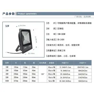 RGB投光燈七彩漸變舞臺彩燈 IPX6級防水 50w投光洗牆燈 臺灣電源戶外亮化led泛光燈 高亮防水探照燈 壁燈 交換禮物全館免運