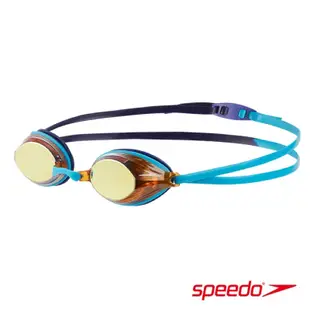 Speedo 競技款低水阻 成人競技鏡面泳鏡 Vengeance Mirror 藍 SD811324C108 NO.39