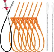 35.5inch Drain Clog Remover1pcs, 25inch Drain Snake Hair Remover6pcs & Cleaning