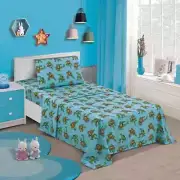 TMNT Teenage Mutant Ninja Turtle Retro & Ready To Fight Twin Size Bed Sheet Set