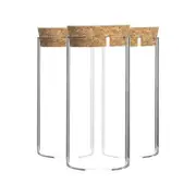 Argon Tableware Glass Storage Jars with Cork Lids - 110ml - Pack of 3