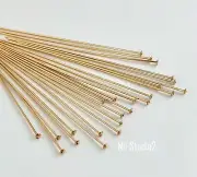 100pcs 1.5" 26 gauge 14k Yellow gold filled Flat cup head pin headpin F20g