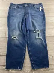 Old Navy O.G. Straight Jeans Women's 20 High Rise Raw Hem Secret Slim Pockets