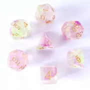 Galactic Dice Premium Dice Sets - Dragon's Breath (Clear, Pink, & Yellow) Acryli