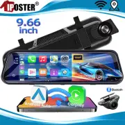 HD 9.66" Carplay Android Auto Dash Cam Driving Recorder + 1080P Backup camera