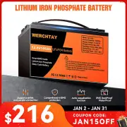 12V 100Ah Lithium Iron Phosphate Battery LiFePO4 Replace Solar Boat BMS Marine