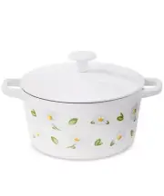 classic performance of enameled cast iron and a cheery look with this Dutch oven