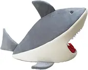 Generic Shark-Shaped Cat Bed, Kitten Sleeping Bed, Removable Pillow, Puppy Bed, Cat/Dog Nest for Small Dogs, 55.4 X 30 X 40.6 Cm, Light Gray