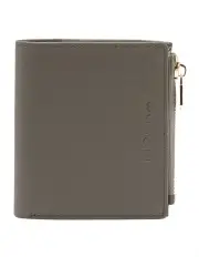 [Mocha] Alison Leather Small Wallet in Grey