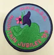 PATCH GSA Girl Scouts NWGGSC Mountain Jubilee 1989 Butterfly Flower Purple