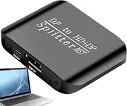DP Splitter | 4K DP Switcher - Double Monitors Distributor Two-Screen Split Display Large for Laptops PC Game Work