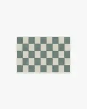 60' x 90' | Machine Washable Runner Rug | Kid & Pet Friendly | Indoor Rug | Jaque Checkered Slate Green Rug | Ruggable