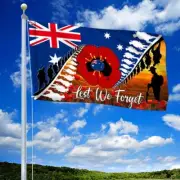 Australian Veteran Flag Lest We Forget Flag Poppy Flower Flag Australia Anzac Da