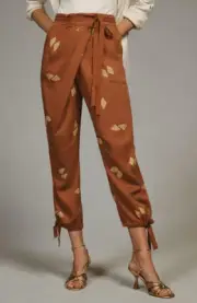 Anthropologie Asymmetrical Printed Harem Pants boho cropped Pilcro relaxed 26