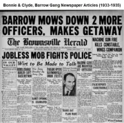 Bonnie & Clyde, Barrow Gang Newspaper Articles (1933-1935) USB Drive