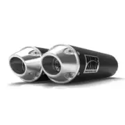 HMF Performance Series Black Dual Slip On Exhaust Euro Cap Can-Am Renegade 1000