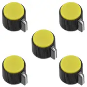 5Pcs 19x16mm Bakelite Potentiometer Volume Control Rotary Knob Yellow Black