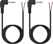Fancasee (2 Pack 6 ft) Replacement 3.5mm 90 Degree Right Angle Male Plug to Bare Wire Open End TS 2 Pole Mono 1/8" 3.5mm Plug Jack Connector Audio Cable Repair
