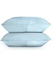Bombacio Linens Sunset Sky Blue Brushed Cotton Percale Set of 2 Pillow Cases