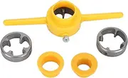 Pipe Threader Kit Durable Manual Threading Tool with 3 Size Molds for PVC NPT Plastic Pipes Carbon Steel Plastic Material 1in 3/4in 1/2in