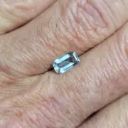 Handcut Natural 0.98ct Brazilian Aquamarine Faceted Gemstone; Emerald Cut