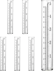 Giantree 6 Pcs Plastic Rain Gauge Replacement Tube, 5" Capacity Rain Gauge Plastic Replacement Tubes for Yard Garden Outdoor Home Agriculture Meteorological Statistics