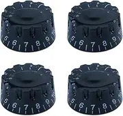 [ROZILO] Black Pro Metric Size 18 Spline Knurled Speed Control Knobs for Epiphone Les Paul SG Electric Guitar Asia Import Guitar Bass