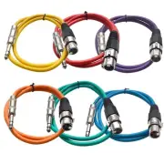 SATRXL-F3BGORYP 3-Feet XLR Female to 1/4-Inch TRS Patch Cables - Multiple Colors
