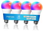 Smart RGBWW WiFi LED Bulbs, Apple HomeKit Compatible, 60W Equivalent, 900