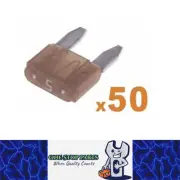 50 x 5amp Mini Blade Fuses Tan Mini Wedge Fuse 50pc Pack FREE DELIVERY BULK BUY