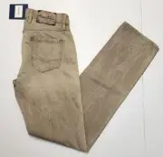 $228 New ROBERT GRAHAM Slim Jim Jeans Men's 30x34 30 GARDNER Khaki Brown Denim