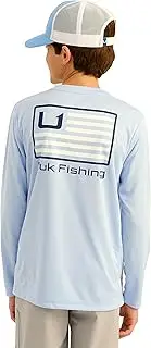 [HUK] Kids Pursuit Pattern Long Sleeve Shirt, Fishing Shirt for Kids