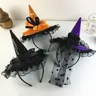 Fashion Headband Halloween Costume Accessories Lace Witch Hat for Girls Party