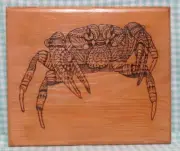 Mandala Crab Engraved on Wood One-of-a-Kind Wall Art