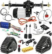 Rear Differential Axle Kit Wheel Snow Sand Tracks 72V 1500W Electric Motor Controller Brake Pedals DIY Kit For Electric vehicles,Go-Karts, Golf Carts, ATVs, Quads, Buggies, Trikes (34" Axle)