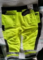 BLAKLADER Hi-Visiblity Cordura Fabric WORK PANTS KNEE PAD POCKETS 1633 sz36 NWT
