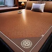 GUAWJRZDP Summer Cooling Bamboo Mat, Foldable Double Sided Bamboo Mat for Bed, Home Quick Cooling Textile Rattan Mat, Cooling Mattress Topper, Cool Summer Sleeping Mat for Living Bedroom Floor(180x200
