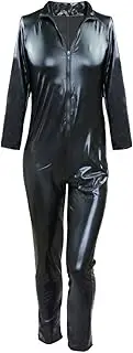 [TiaoBug] Men's Sexy Wet Look PVC Leather Long Sleeves Catsuit Bodysuits