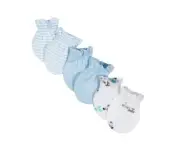 2 Pk-6 pairs! Wonder Nation Baby Boy 3-Pair Light Blue Puppy Mittens Size 0-3M